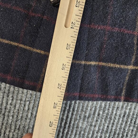 Gap Duffle Coat Womens Small Navy Windowpane Toggle Hooded Wool Blend Fall 2012 - Picture 10 of 13